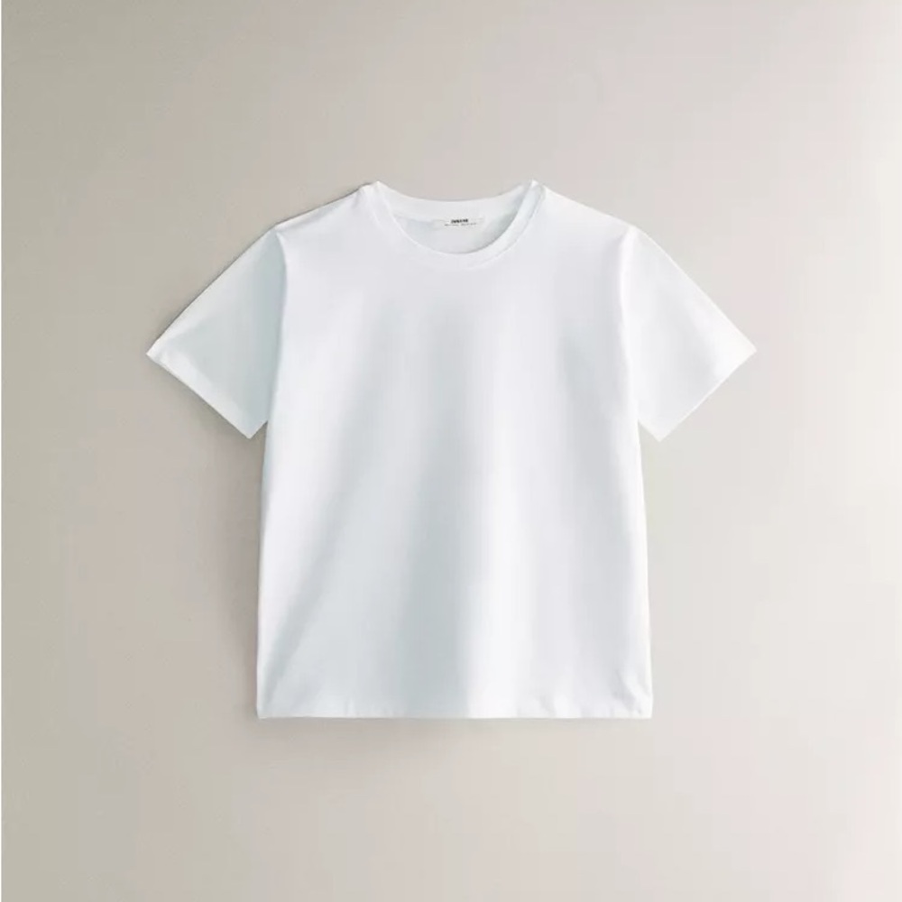 Zara Women’s Classic White Short Sleeve Tee - Picture 1 of 8